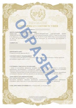 Образец Сертификат СТО 01.064.00220722.2-2020 Шерегеш Сертификат СТО 01.064.00220722.2-2020 